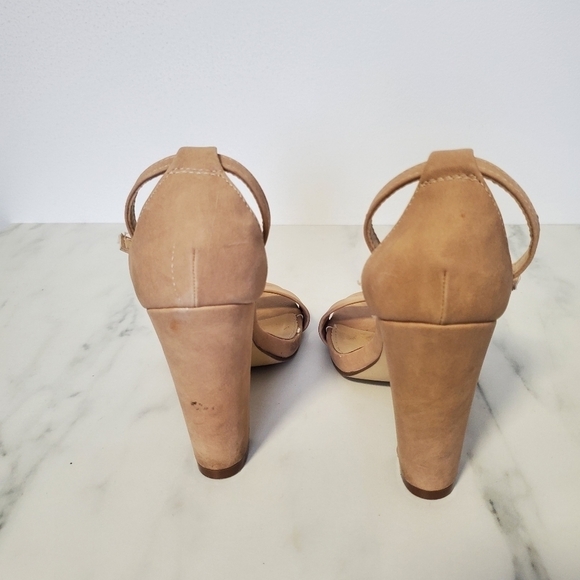 Justfab Makemba Faux Suede Heeled Sandals ankle strap - Picture 5 of 8